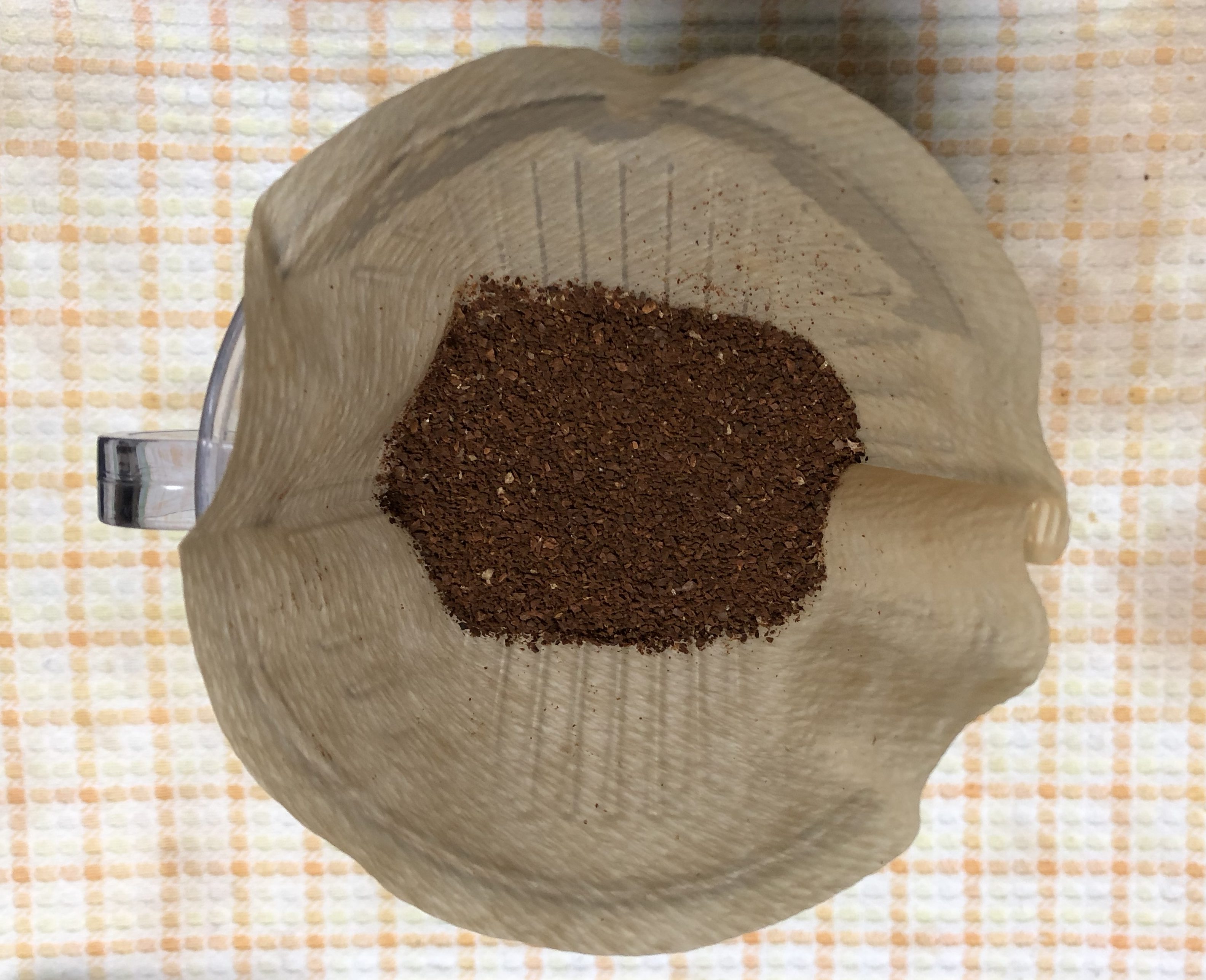 コーヒー豆をフィルターに入れる
