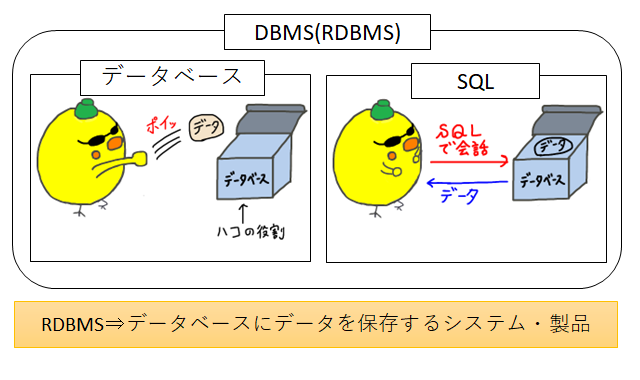 DBMSとはデータベースにデータを保存するシステム・製品のこと